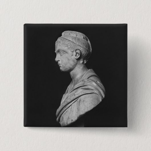 Bust van Julia Mamaea Vierkante Button 5,1 Cm (Voorkant)