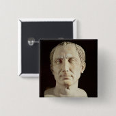 Bust van Julius Caesar 2 Vierkante Button 5,1 Cm (Voorkant /achterkant)