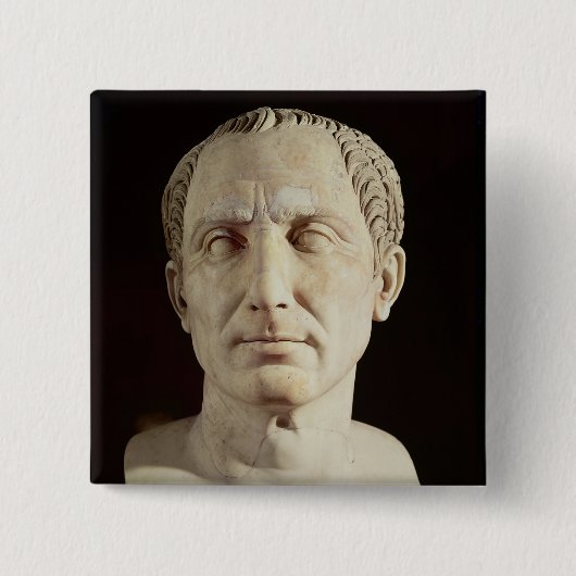 Bust van Julius Caesar 2 Vierkante Button 5,1 Cm (Voorkant)