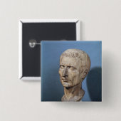 Bust van Julius Caesar Vierkante Button 5,1 Cm (Voorkant /achterkant)