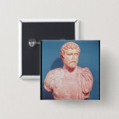 Bust van keizer Antoninus Pius Vierkante Button 5,1 Cm (Voorkant /achterkant)