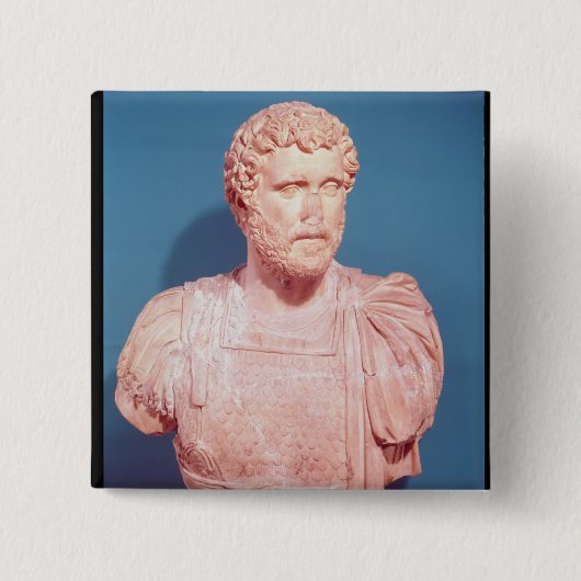 Bust van keizer Antoninus Pius Vierkante Button 5,1 Cm (Voorkant)