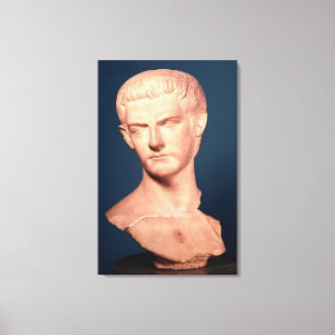 Bust van keizer Caligula uit Thracië, c.39-40 AD Canvas Afdruk