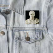 Bust van keizer Domitian Vierkante Button 5,1 Cm (In situ)