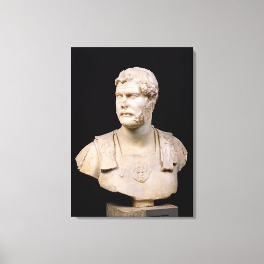 Bust van keizer Hadrian op Kreta Canvas Afdruk (Voorkant)