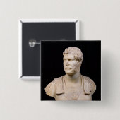 Bust van keizer Hadrian op Kreta Vierkante Button 5,1 Cm (Voorkant /achterkant)