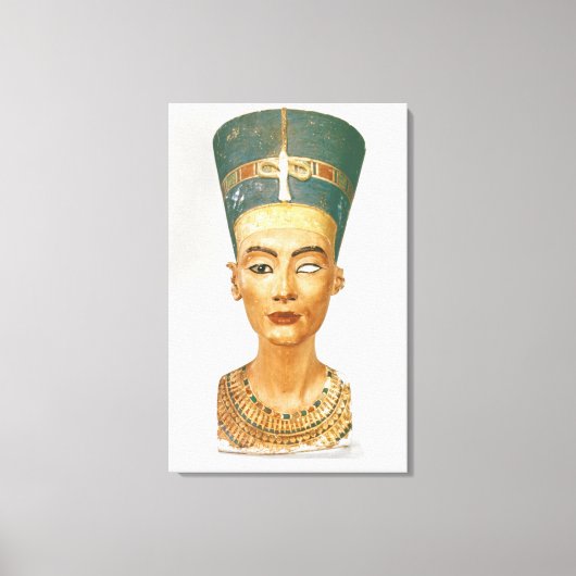 Bust van Koningin Nefertiti, voorste uitzicht, uit Canvas Afdruk (Voorkant)