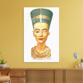 Bust van Koningin Nefertiti, voorste uitzicht, uit Canvas Afdruk (Insitu (Woonkamer))