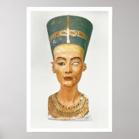Bust van Koningin Nefertiti, voorste uitzicht, uit