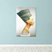 Bust van Koningin Nefertiti, zijdelings uitzicht, Canvas Afdruk (Insitu (Houten vloer))