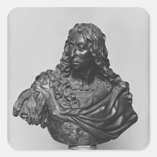 Bust van Louis II-prins Bourbon Vierkante Sticker (Voorkant)