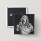 Bust van Louis XIV c.1678-81 Vierkante Button 5,1 Cm (Voorkant /achterkant)