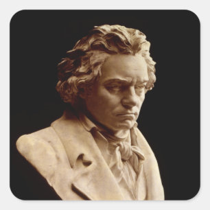 Bust van Ludwig van Beethoven Square Sticker