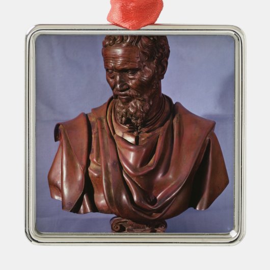 Bust van Michelangelo Buonarroti Metalen Ornament (Voorkant)