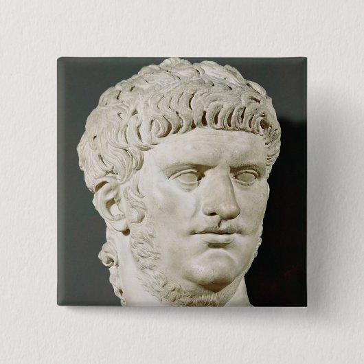 Bust van Nero Vierkante Button 5,1 Cm (Voorkant)