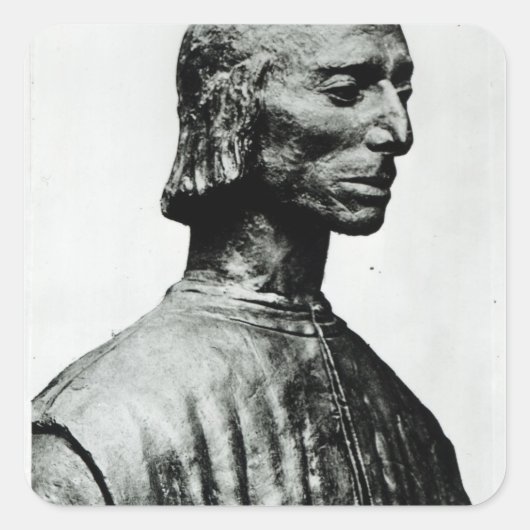 Bust van Niccolo Machiavelli Vierkante Sticker (Voorkant)