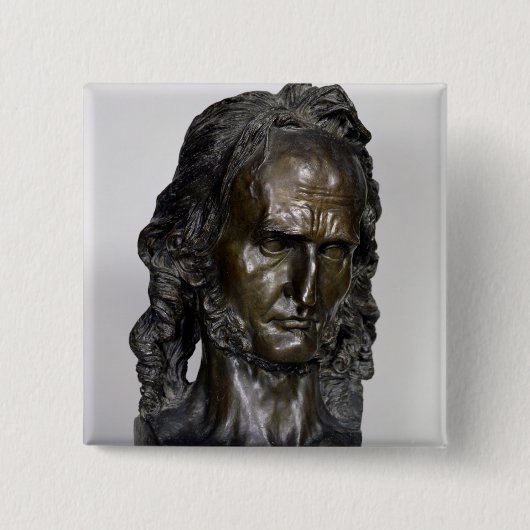 Bust van Nicolo Paganini 1830 Vierkante Button 5,1 Cm (Voorkant)