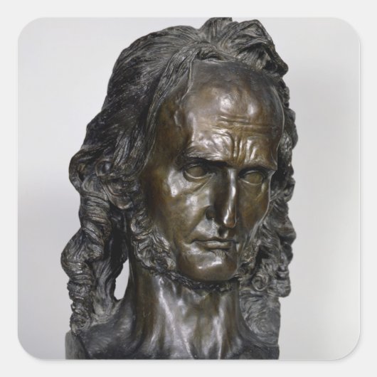 Bust van Nicolo Paganini 1830 Vierkante Sticker (Voorkant)