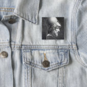 Bust van Pericles, gegraveerd door Giuseppe Cozzi Vierkante Button 5,1 Cm (In situ)