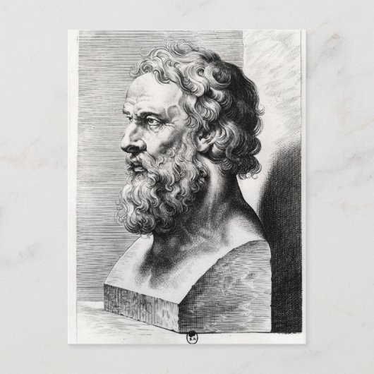 Bust van Plato gegraveerd door Lucas Emil Briefkaart (Voorkant)