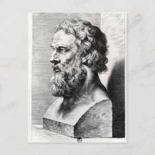 Bust van Plato gegraveerd door Lucas Emil Briefkaart