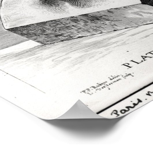 Bust van Plato gegraveerd door Lucas Emil Poster (Hoek)