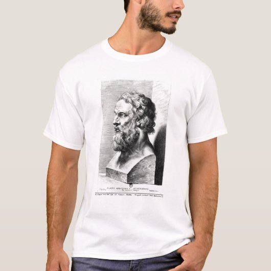 Bust van Plato gegraveerd door Lucas Emil T-shirt (Voorkant)