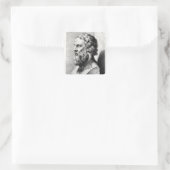 Bust van Plato gegraveerd door Lucas Emil Vierkante Sticker (Tas)