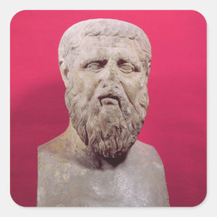 Bust van Plato kopie van een 4-eeuwse BC origineel Vierkante Sticker