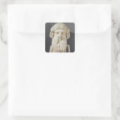 Bust van Plato Vierkante Sticker (Tas)