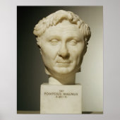 Bust van Pompey (106-48 BC) c.60 BC (marmer) Poster (Voorkant)