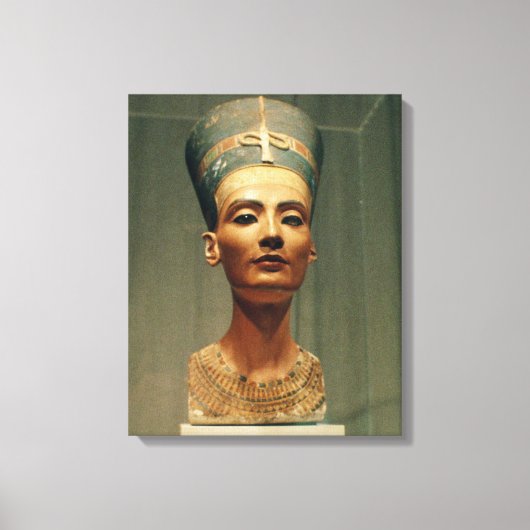 Bust van Queen Nefertiti, voorste uitzicht Canvas Afdruk (Voorkant)