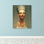 Bust van Queen Nefertiti, voorste uitzicht Canvas Afdruk (Insitu (Houten vloer))