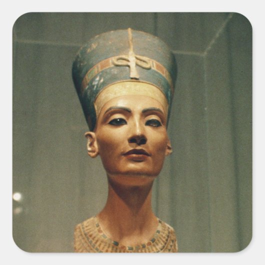 Bust van Queen Nefertiti, voorste uitzicht Vierkante Sticker (Voorkant)