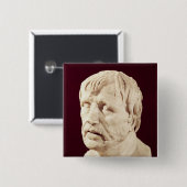 Bust van Seneca Vierkante Button 5,1 Cm (Voorkant /achterkant)