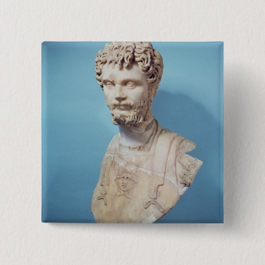 Bust van Septimus Severus Vierkante Button 5,1 Cm (Voorkant)