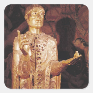 Bust van St. Baudime Vierkante Sticker