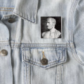 Bust van Thucydides, gegraveerd door Barbant Vierkante Button 5,1 Cm (In situ)
