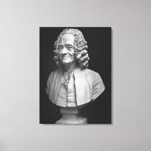 Bust van Voltaire Canvas Afdruk