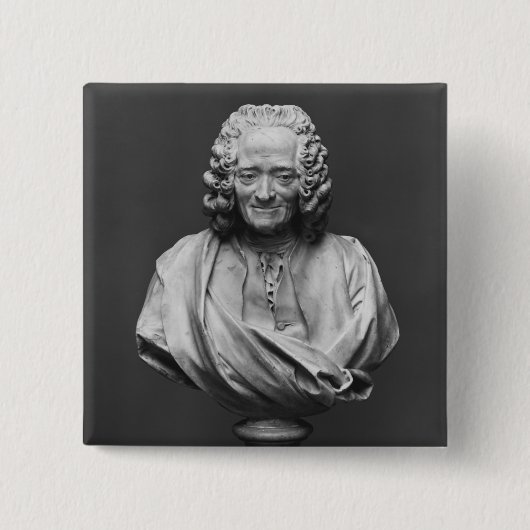 Bust van Voltaire Vierkante Button 5,1 Cm (Voorkant)
