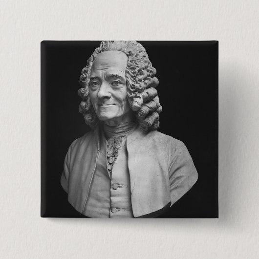 Bust van Voltaire Vierkante Button 5,1 Cm (Voorkant)