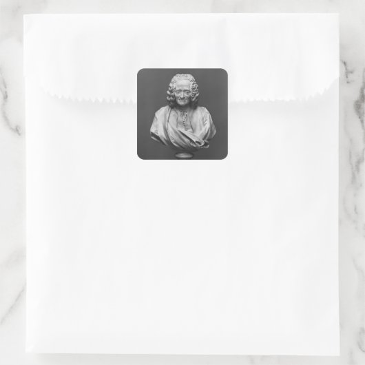 Bust van Voltaire Vierkante Sticker (Tas)