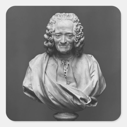 Bust van Voltaire Vierkante Sticker (Voorkant)