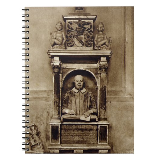 Bust van William Shakespeare (1564-1616) en inscri Notitieboek (Voorkant)