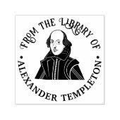 Bust van William Shakespeare Bibliotheek Boeknaam Zelfinktende Stempel (Design)