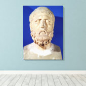 Bust van Zeno of Citium Canvas Afdruk (Insitu (Houten vloer))