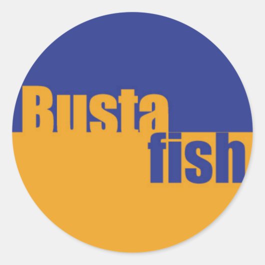 bustafish circle logo ronde sticker (Voorkant)