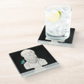 Buste van een Grieks filosoof Poster Glazen Onderzetter (Schuin)