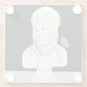 Buste van een Grieks filosoof Poster Glazen Onderzetter (Achterkant)