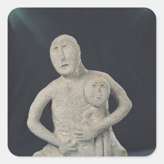 Buste van een Moedergodin Vierkante Sticker (Voorkant)